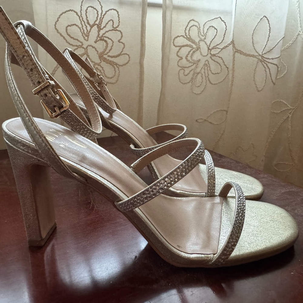 Elegant Gold Heels with Slim Straps